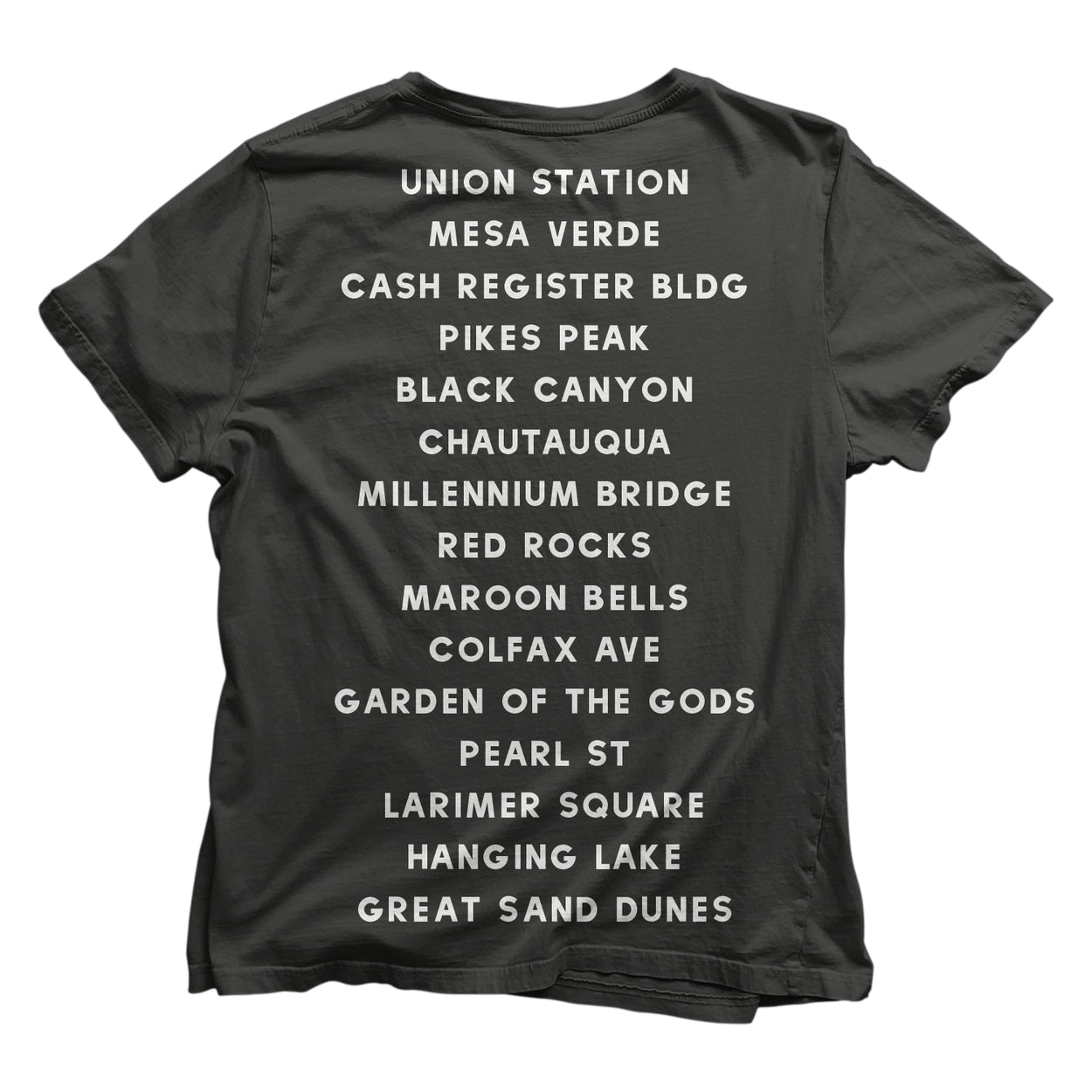 Colorado t-shirt of iconic places